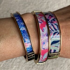 Lily Pulitzer set of 3 hinged bangle bracelets